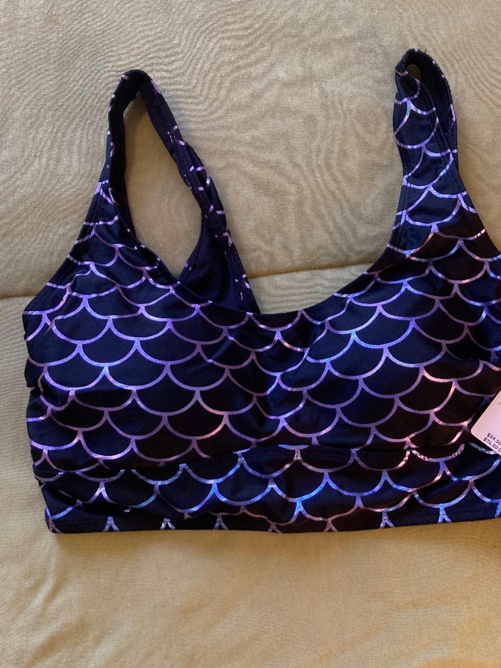 NWT Torrid Bikini Scoop Top, Mermaid, size 1 (14-16)